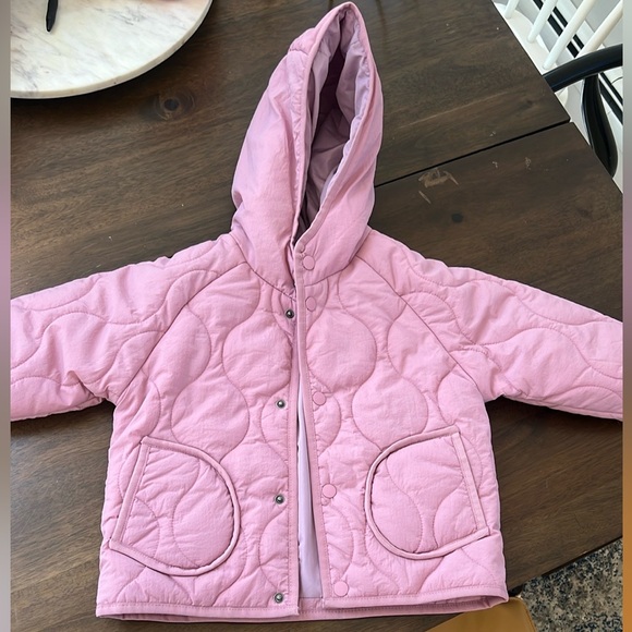 Zara Girls Water repellent jacket Size 4Y pink / Mauve - Picture 3 of 7